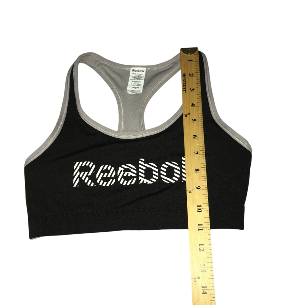 (2) REEBOK Racerback Black Gray Sports Bras - Women’s Small - Picture 6 of 12